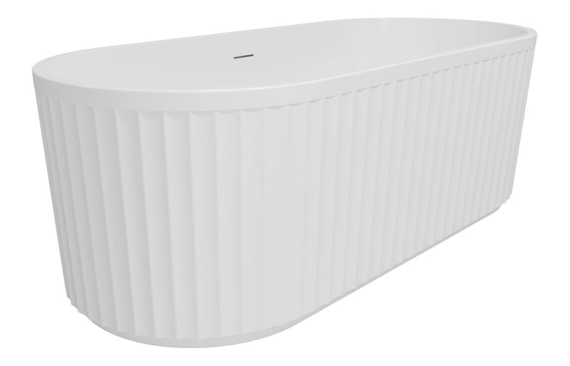 Harmony Lavado Fluted Freestanding 1700x750x570mm 0TH Bath - White