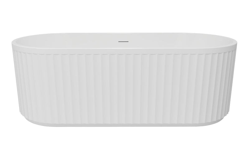 Harmony Lavado Fluted Freestanding 1700x750x570mm 0TH Bath - White