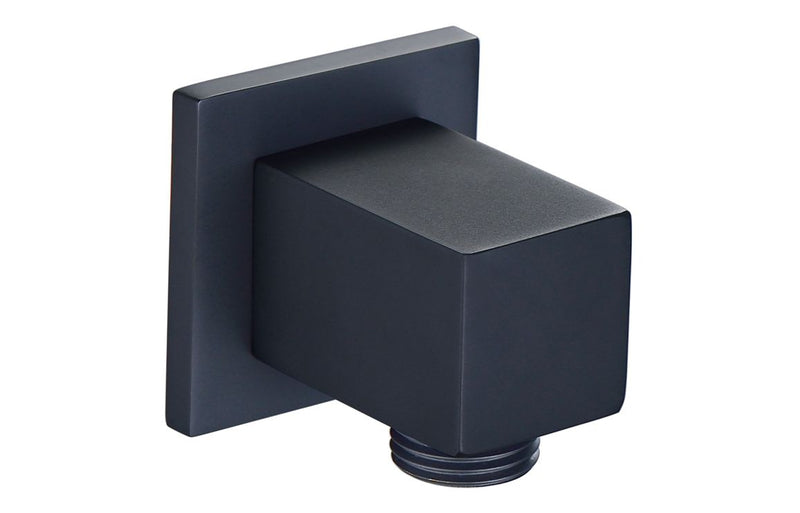 Harmony Square Wall Outlet Elbow - Matt Black