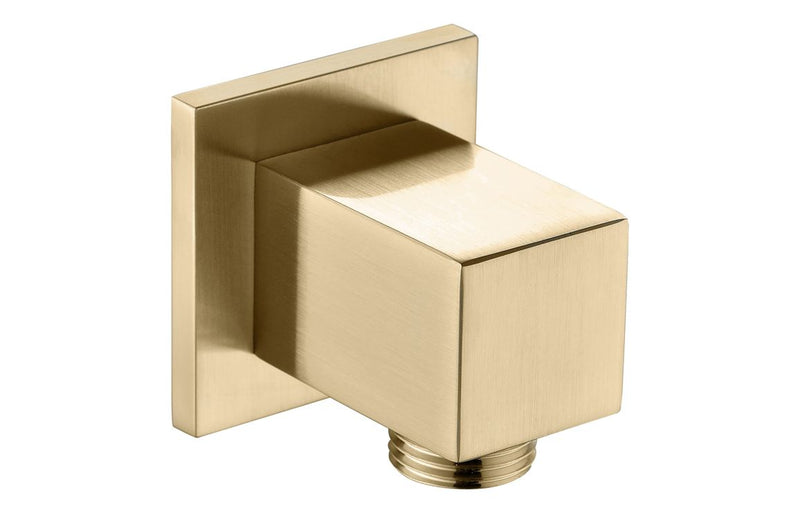 Harmony Square Wall Outlet Elbow - Brushed Brass