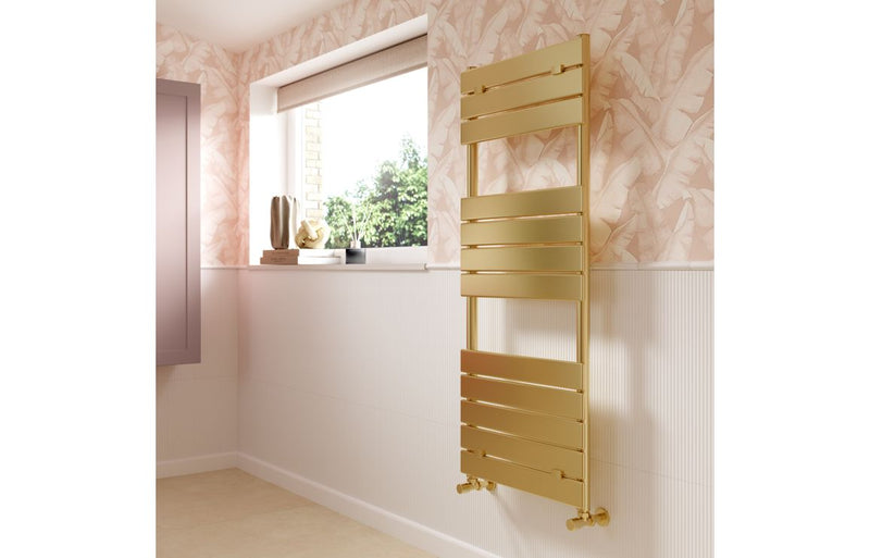 Harmony Ava Square Ladder Radiator (500x840mm) - Brushed Brass