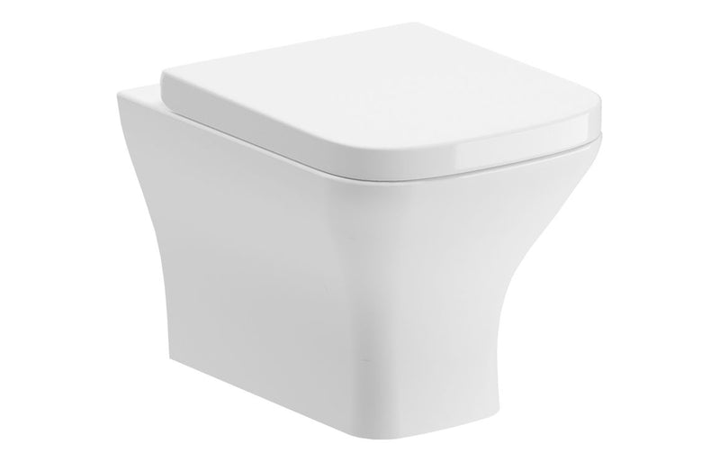 Harmony Charm Rimless Comfort Height Back To Wall WC & Wrapover Soft Close Seat - White