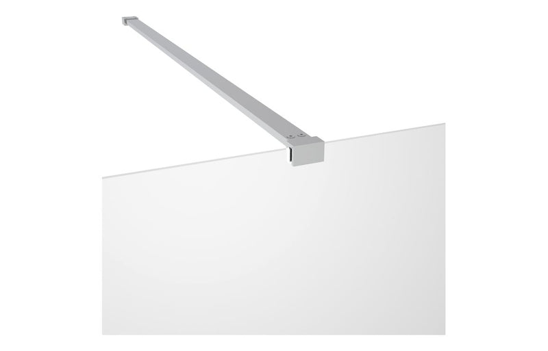 AquaLuxe Dino 1100mm Wetroom Panel & Support Bar - Chrome