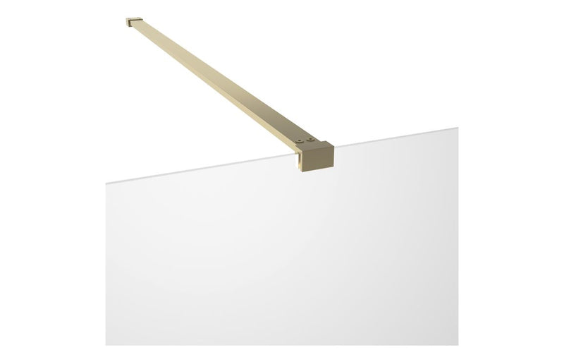 AquaLuxe Dino 500mm Wetroom Panel & Support Bar - Brushed Bronze