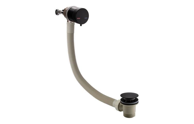 Harmony Bath Overflow Filler with Integrated Valve - Black