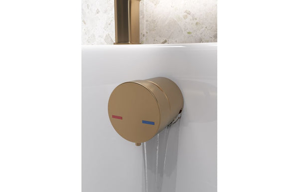 Harmony Bath Overflow Filler with Integrated Valve - Brushed Bronze