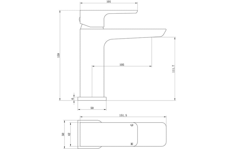 Harmony Stark Basin Mixer & Waste - Brushed Bronze