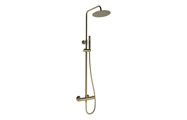 Harmony Round Thermostatic Bar Mixer with Riser Kit - Brushed Bronze