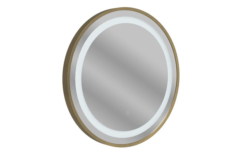 Harmony River 600mm Round Front-Lit LED Mirror - Brushed Bronze