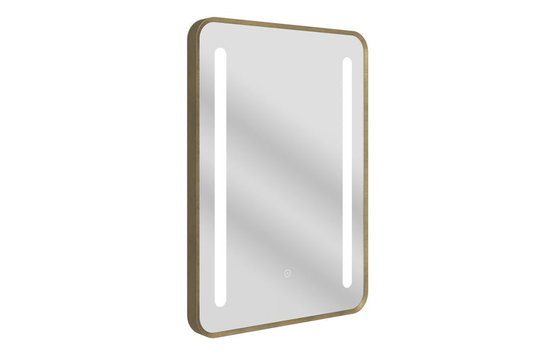 Harmony Ribbon 500x700mm Rounded Front-Lit LED Mirror - Brushed Bronze