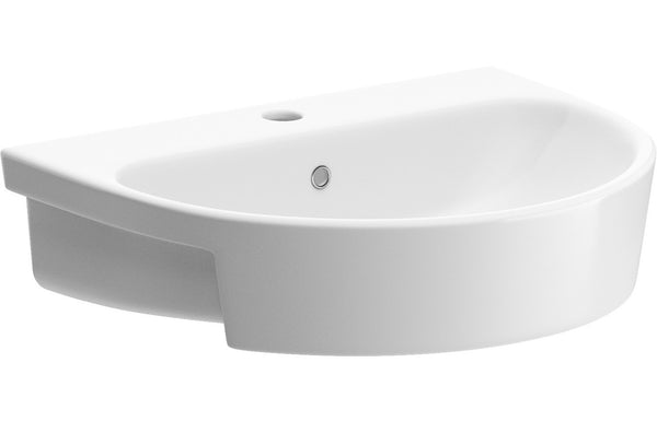 Zest 555x435mm 1TH Semi Recessed Basin