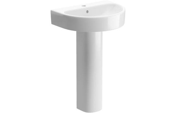 Zest 555x430mm 1TH Basin and Full Pedestal