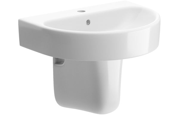 Zest 555x430mm 1TH Basin and Semi Pedestal