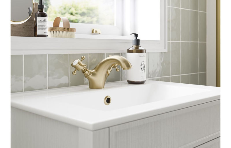 Titan Basin Mixer and Pop Up Waste - Brushed Brass