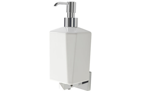 Mia Wall Mounted Soap Dispenser - Chrome and White