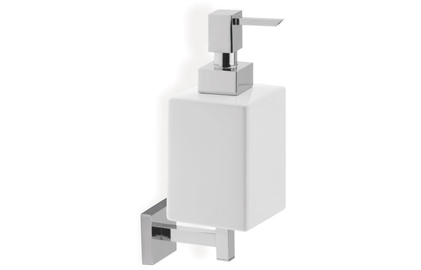 Nero Wall Mounted Soap Dispenser - Chrome and White