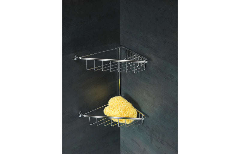 Cuba 2-Tier Corner Shower Caddy - Chrome