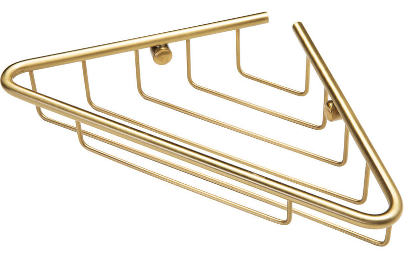 Cuba 1-Tier Corner Shower Caddy - Brushed Brass