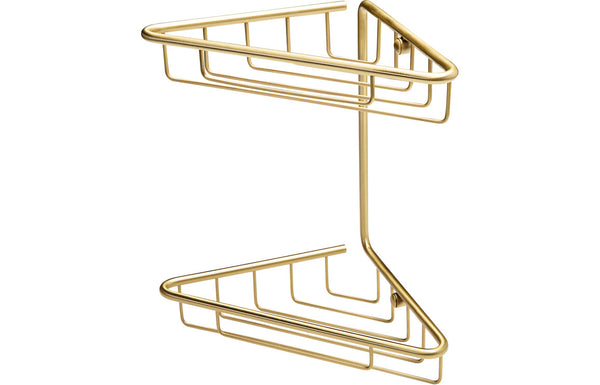 Cuba 2-Tier Corner Shower Caddy - Brushed Brass