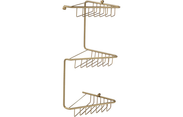 Cuba 3-Tier Corner Shower Caddy - Brushed Brass