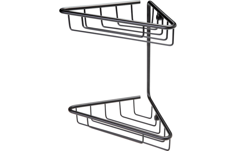 Cuba 2-Tier Corner Shower Caddy - Black