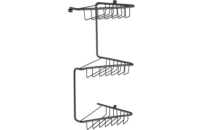 Cuba 3-Tier Corner Shower Caddy - Black