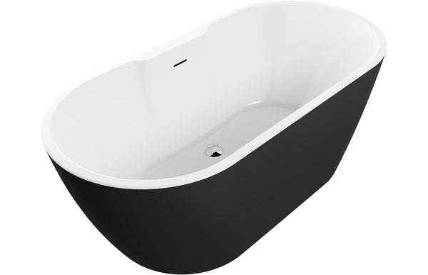 Foxham Free Standing 1655x745x580mm 0TH Bath - Black