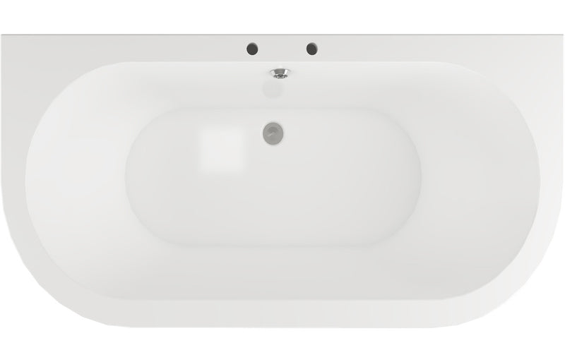 Guildlea Free Standing Back To Wall 1700x800x600mm 2TH Bath with Feet - White