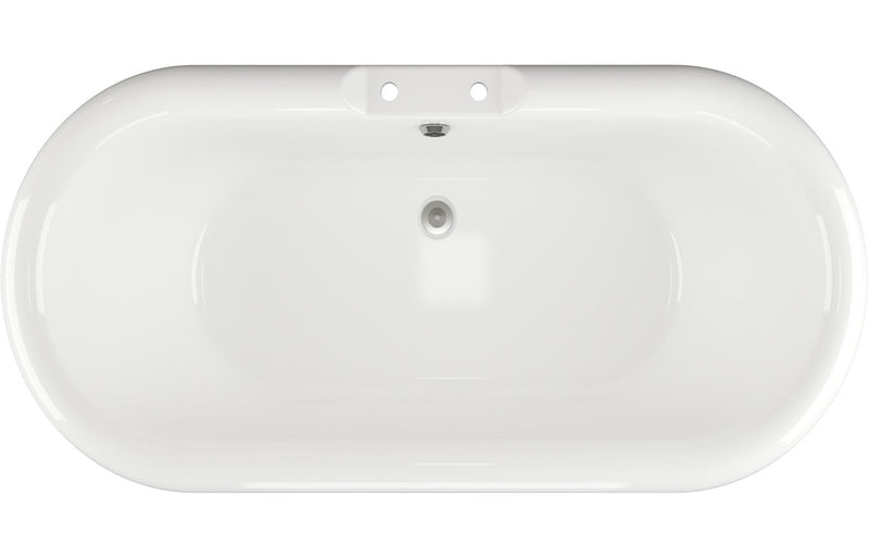 Izumi Free Standing 1690x740x620mm 2TH Bath with Feet - White