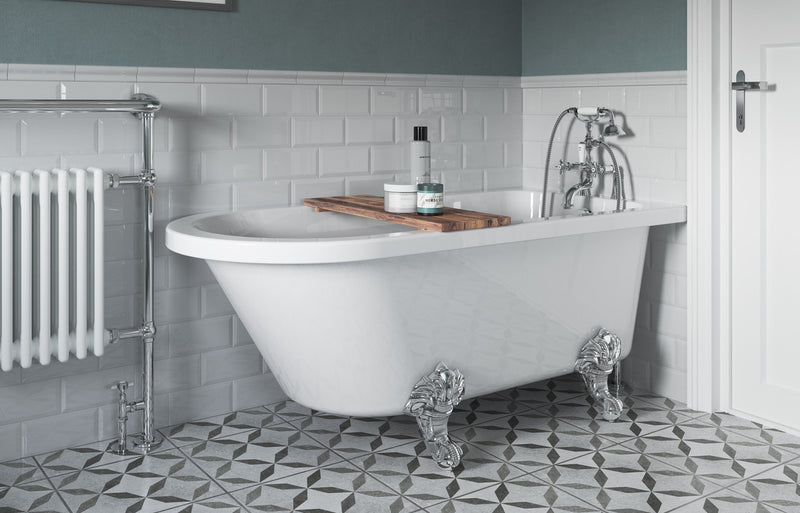 Vania Free Standing 1700x750x650mm 2TH Corner Bath with Feet