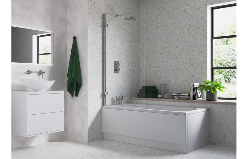 Ticino 850x1500mm Hinged Straight Edge Bath Screen