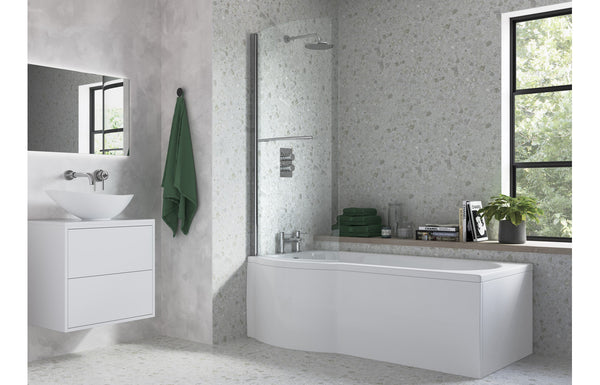 Derwent 760x1500mm P Shape Bath Screen