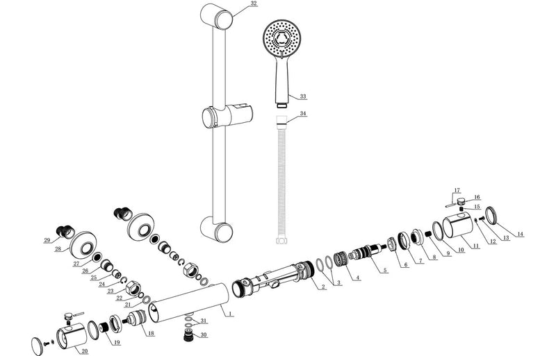 Bronte Cool-Touch Thermostatic Bar Mixer Shower