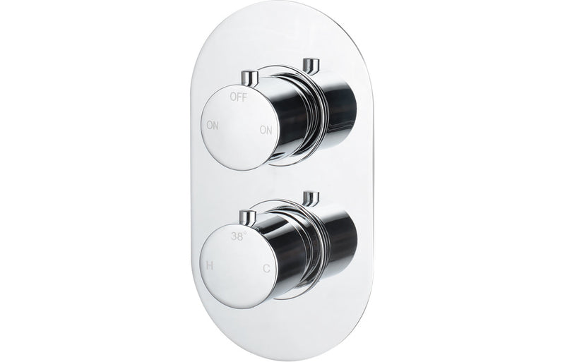 Rose Thermostatic Two Outlet Twin Shower Valve