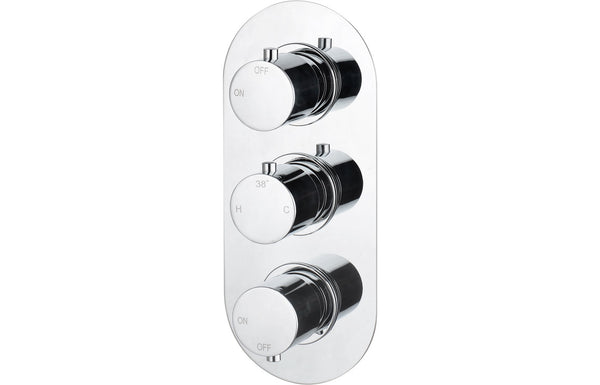 Rose Thermostatic Two Outlet Triple Shower Valve