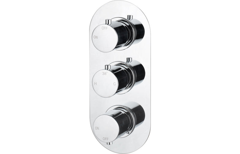 Rose Thermostatic Two Outlet Triple Shower Valve