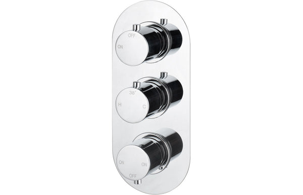 Rose Thermostatic Three Outlet Triple Shower Valve