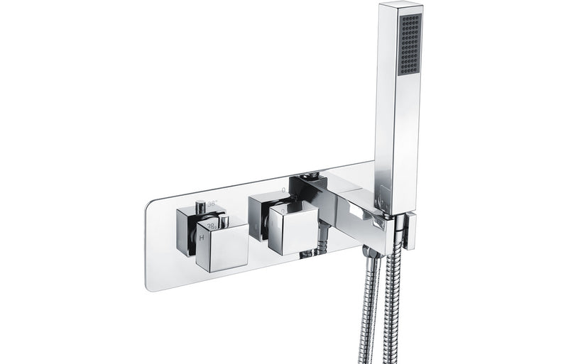 Crono Thermostatic Two Outlet Shower Valve with Handset