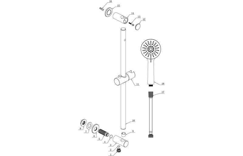 Austin Square Push Button Shower Kit