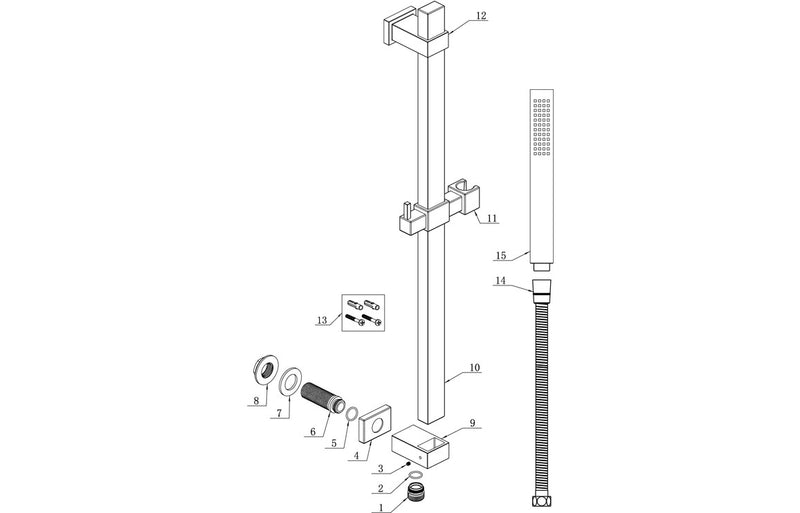 Harlem Square Premium Slider Rail Kit with Elbow