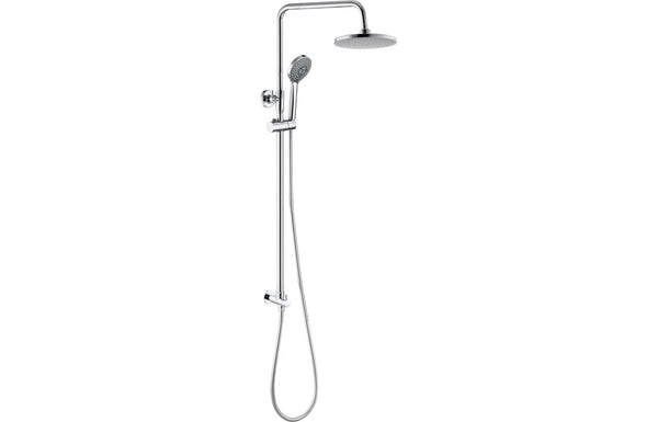 Canberra Round Shower Slide Rail Kit with 3-Function Handset and Fixed Head - Chrome