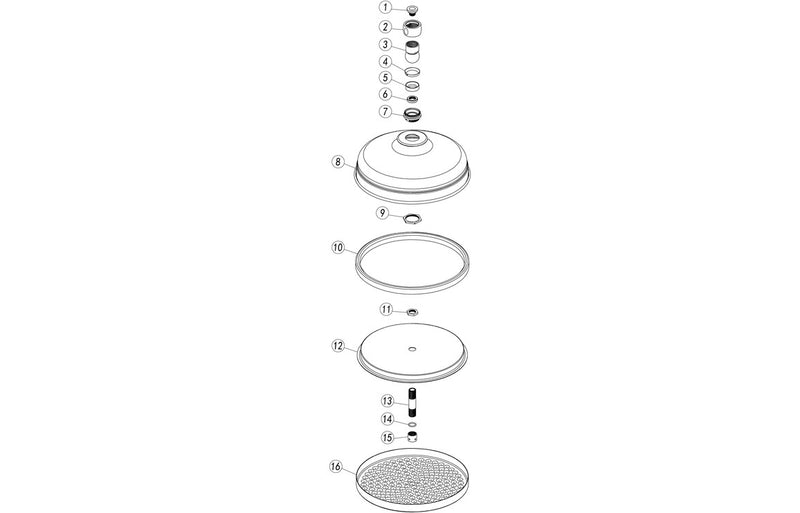 Hydra Traditional Round Fixed Showerhead - Chrome