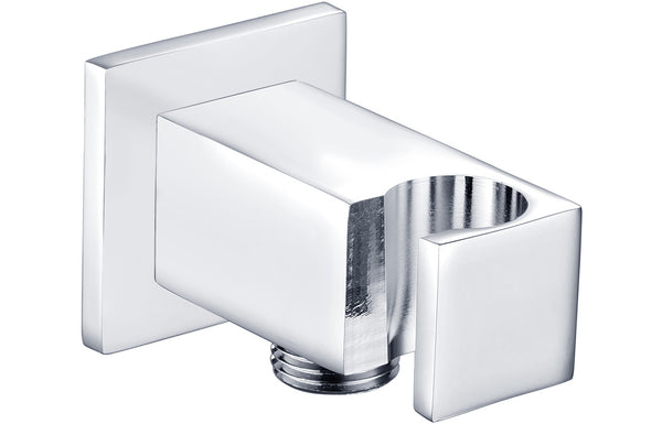 Surrey Handset Square Wall Bracket with Wall Outlet - Chrome