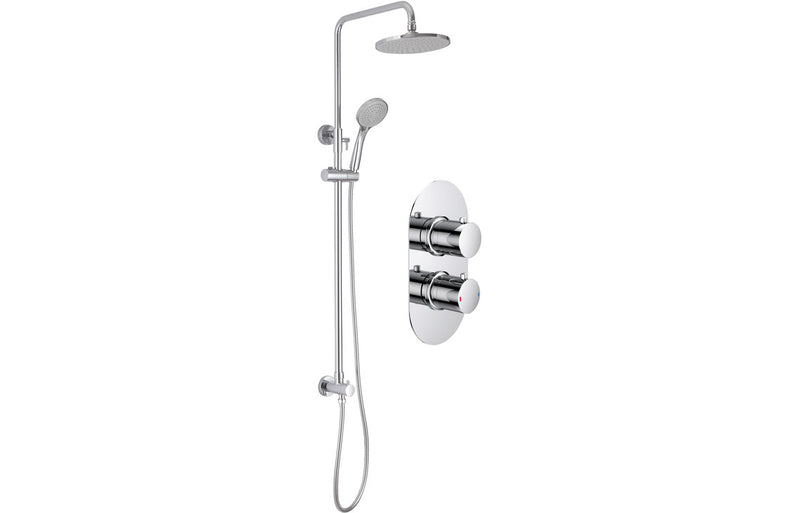 Rose Shower Pack Two - Two Outlet Twin Shower Valve with Riser and Overhead Kit