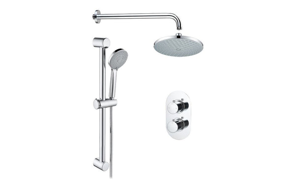 Essence Round Concealed Valve Drench Head and Handset - Chrome