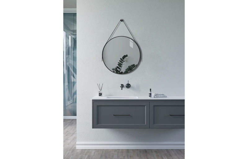 Jenny 600mm Round Mirror - Matt Black