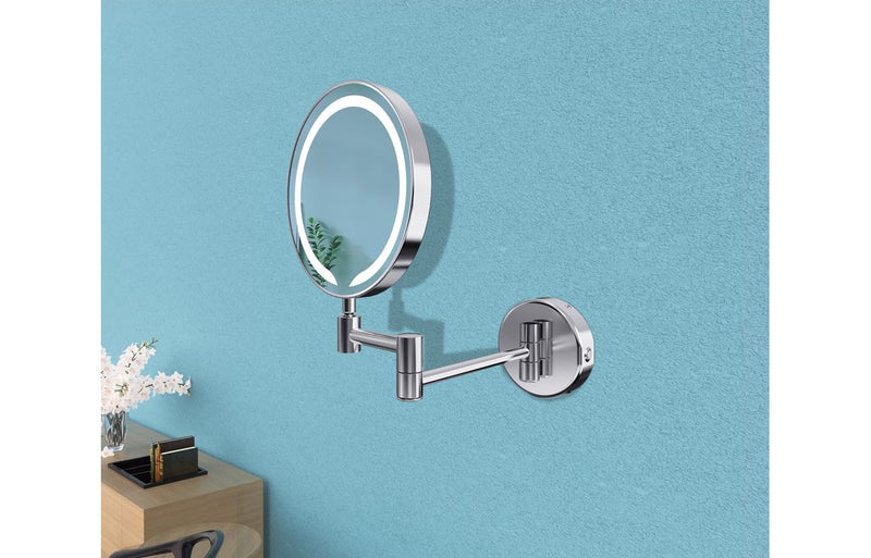 Reef Round LED Cosmetic Mirror - Chrome