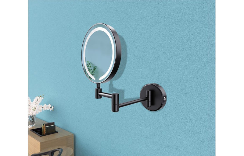 Reef Round LED Cosmetic Mirror - Black