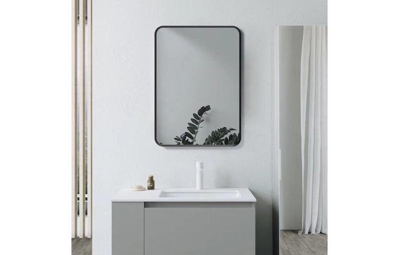 Cansu 600x800mm Rectangle Mirror - Matt Black