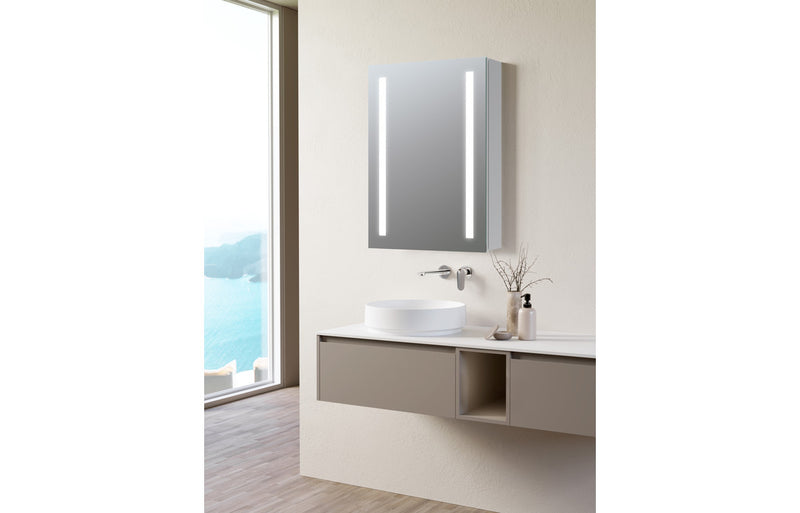 Wilton 500mm 1 Door Front-Lit LED Mirror Cabinet